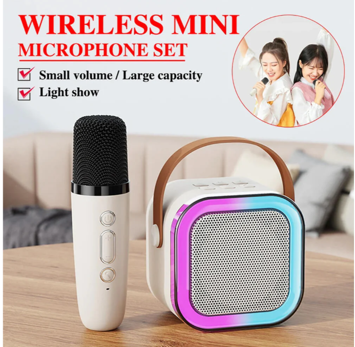 K12 Wireless Speaker with Microphone | Bluetooth 5.1 Portable Karaoke Set