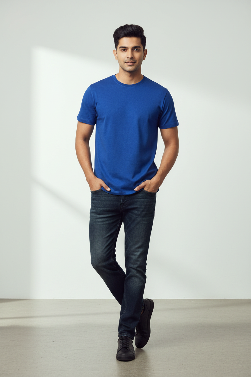 Blue T-Shirt Model