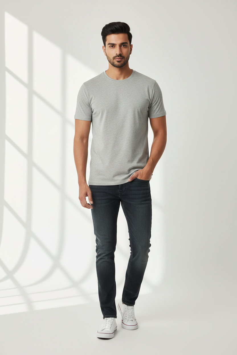 Grey T-Shirt Model