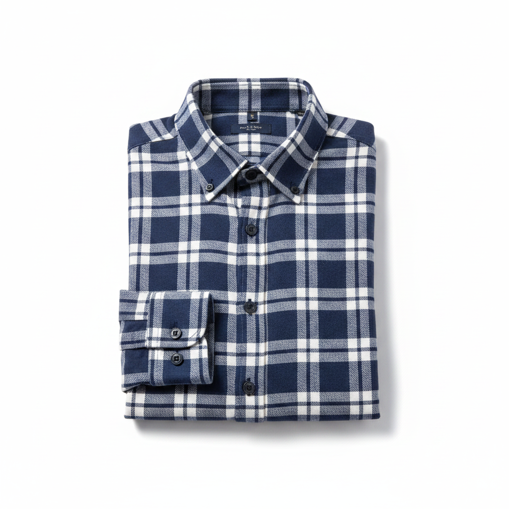 Navy White Plaid Shirt